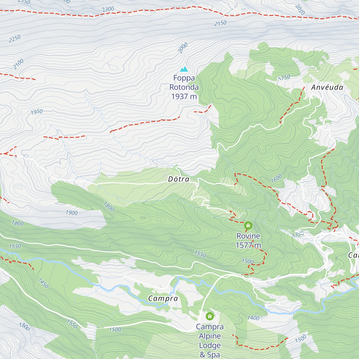 Capanna Dötra map