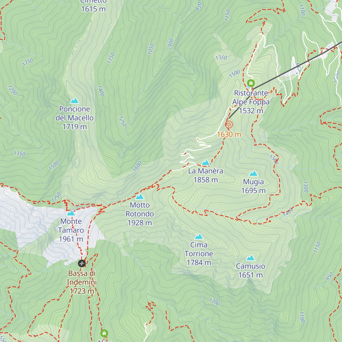 Capanna Tamaro map