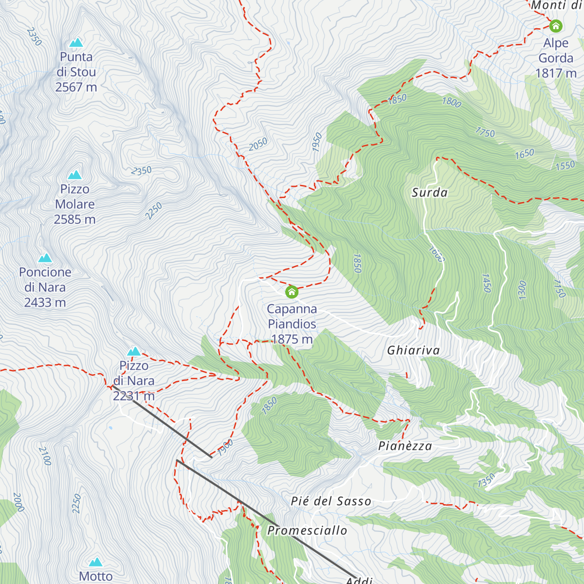 Capanna Piandios map