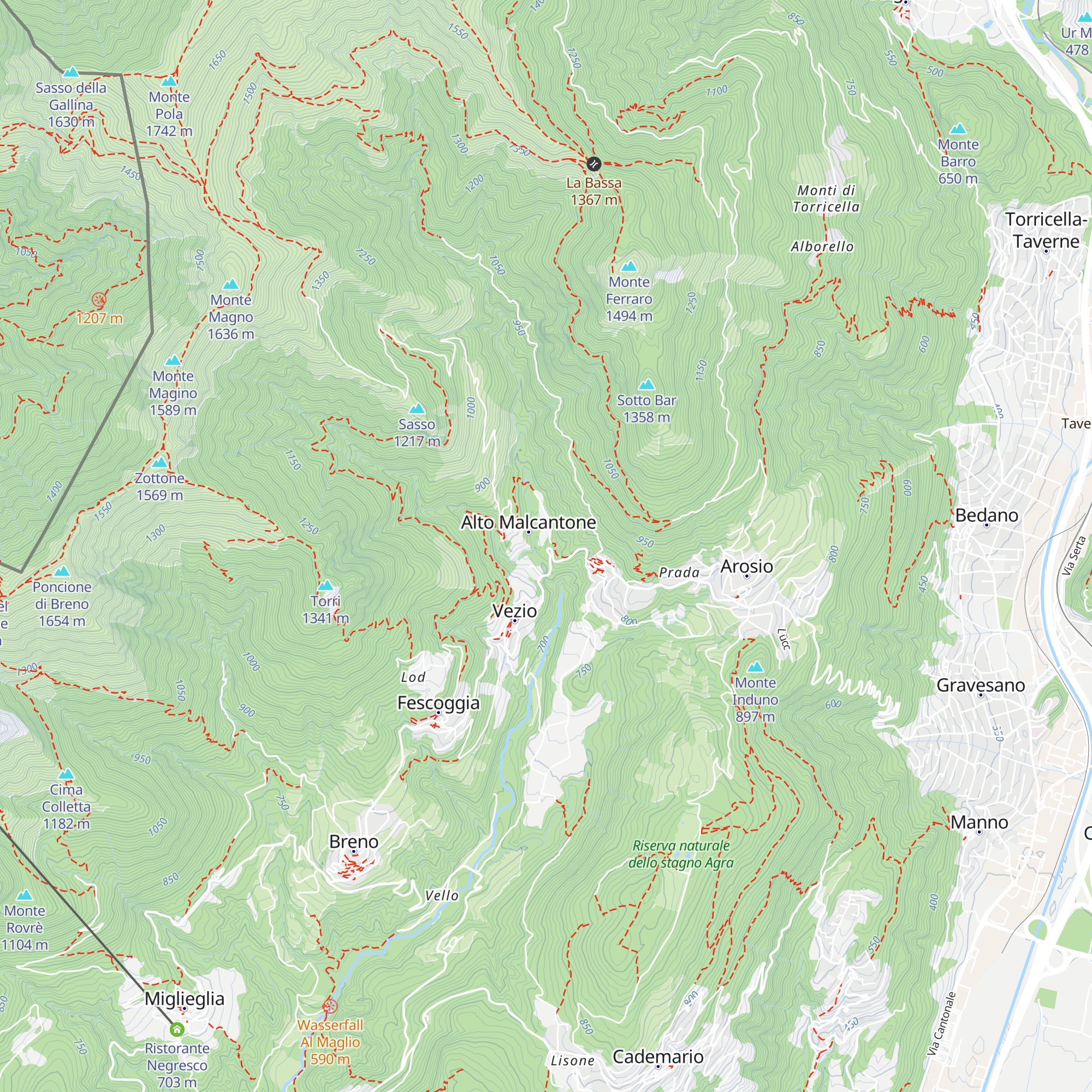 Busgnone 300 m map