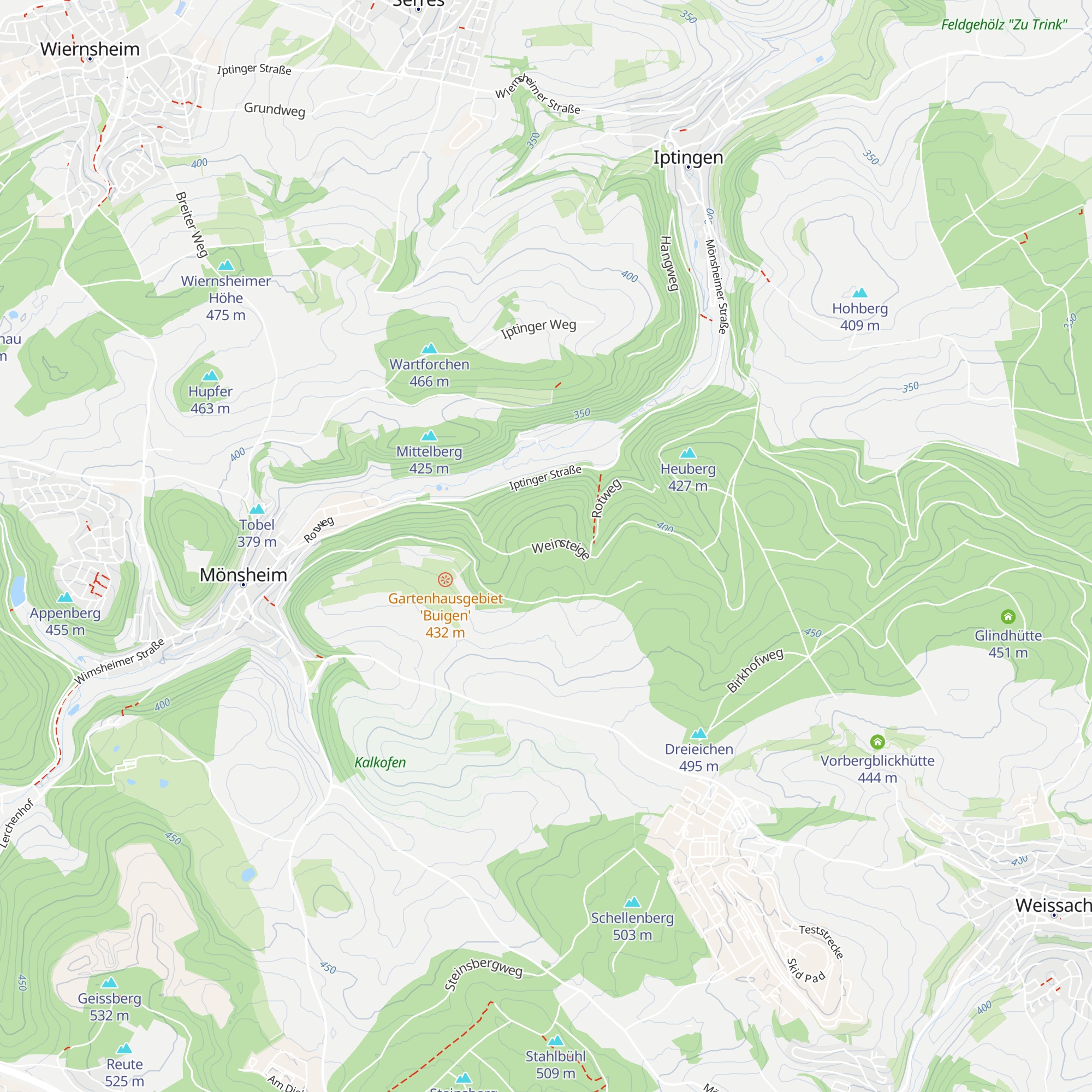Pfützenhütte Mönsheim map