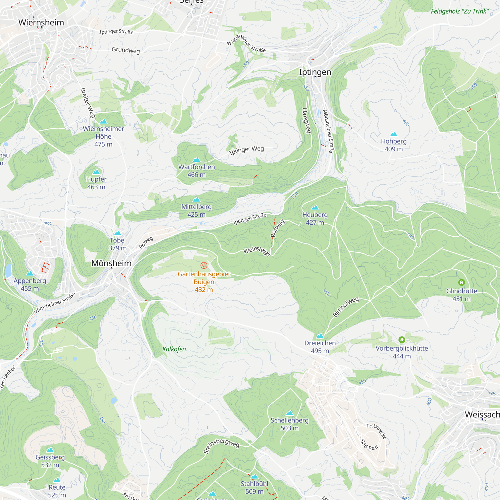Pfützenhütte Mönsheim map