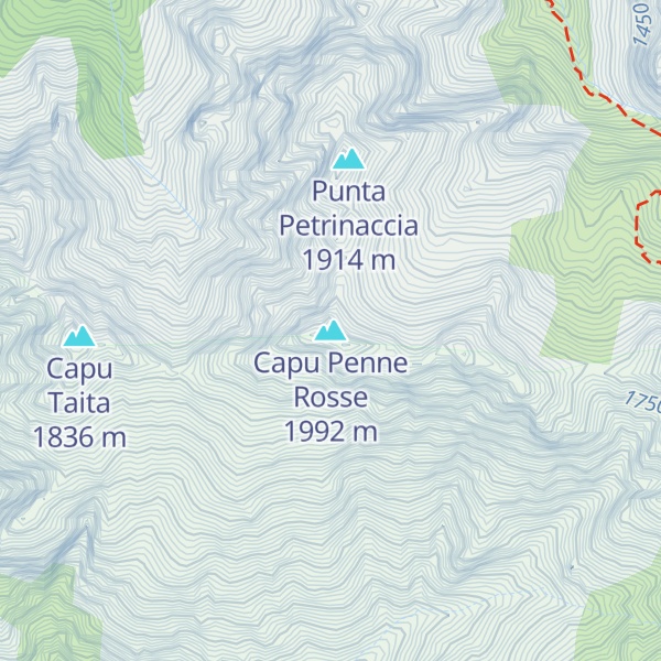 Map of Capu Penne Rosse
