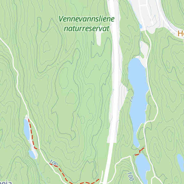 Map of Vennevannsliene