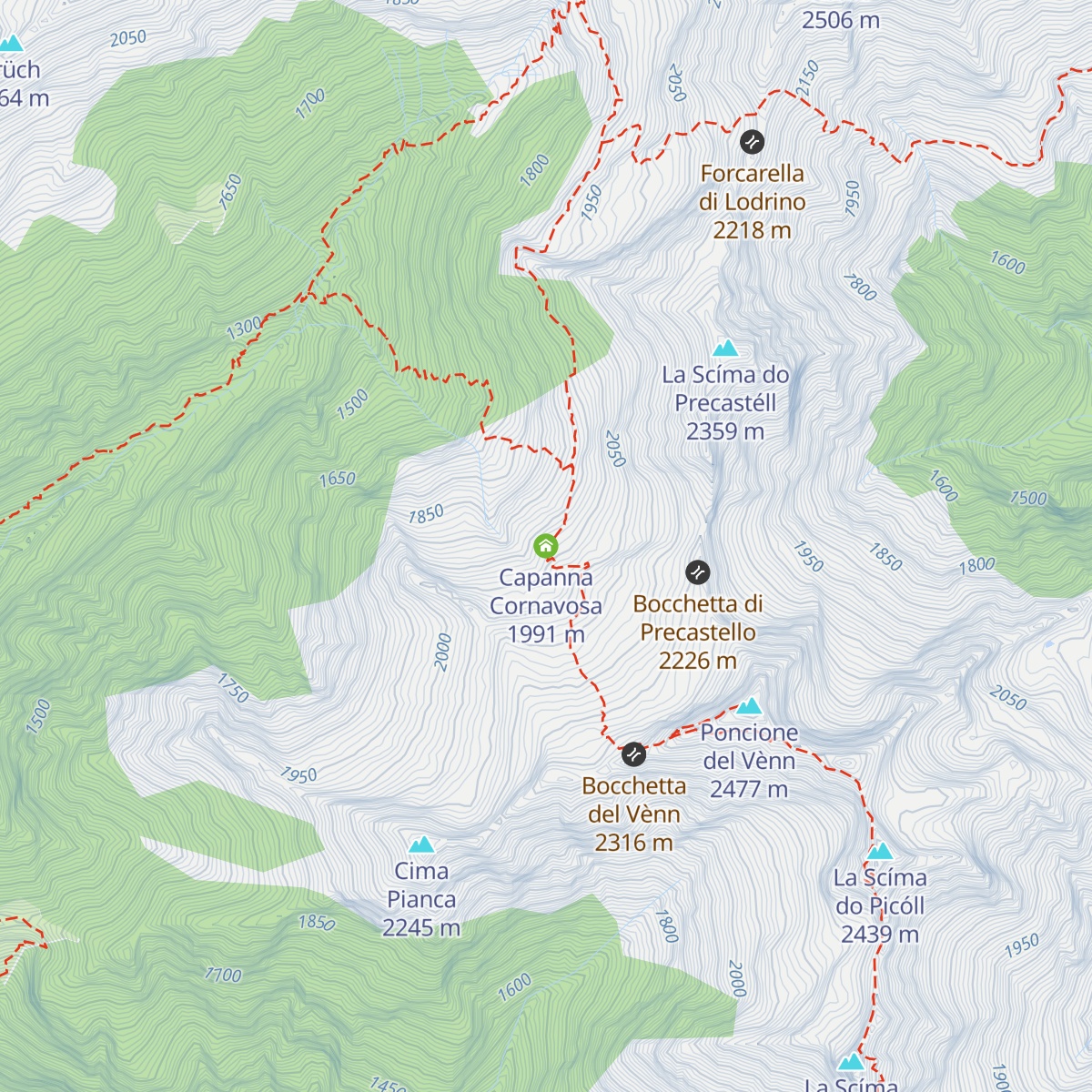Capanna Cornavosa map