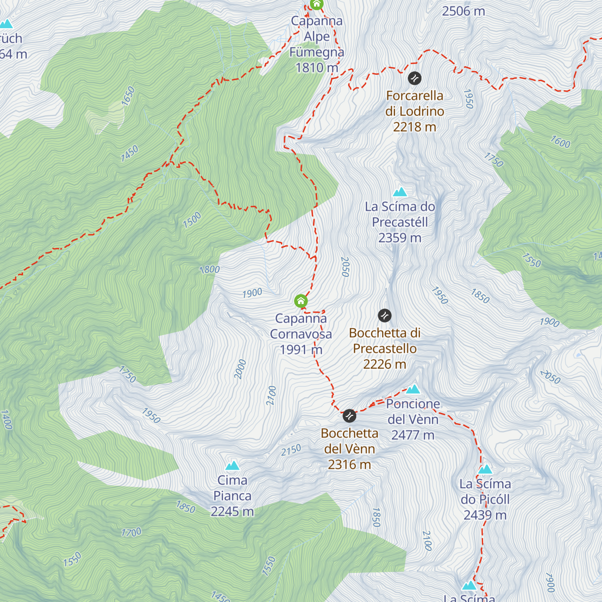 Capanna Cornavosa map