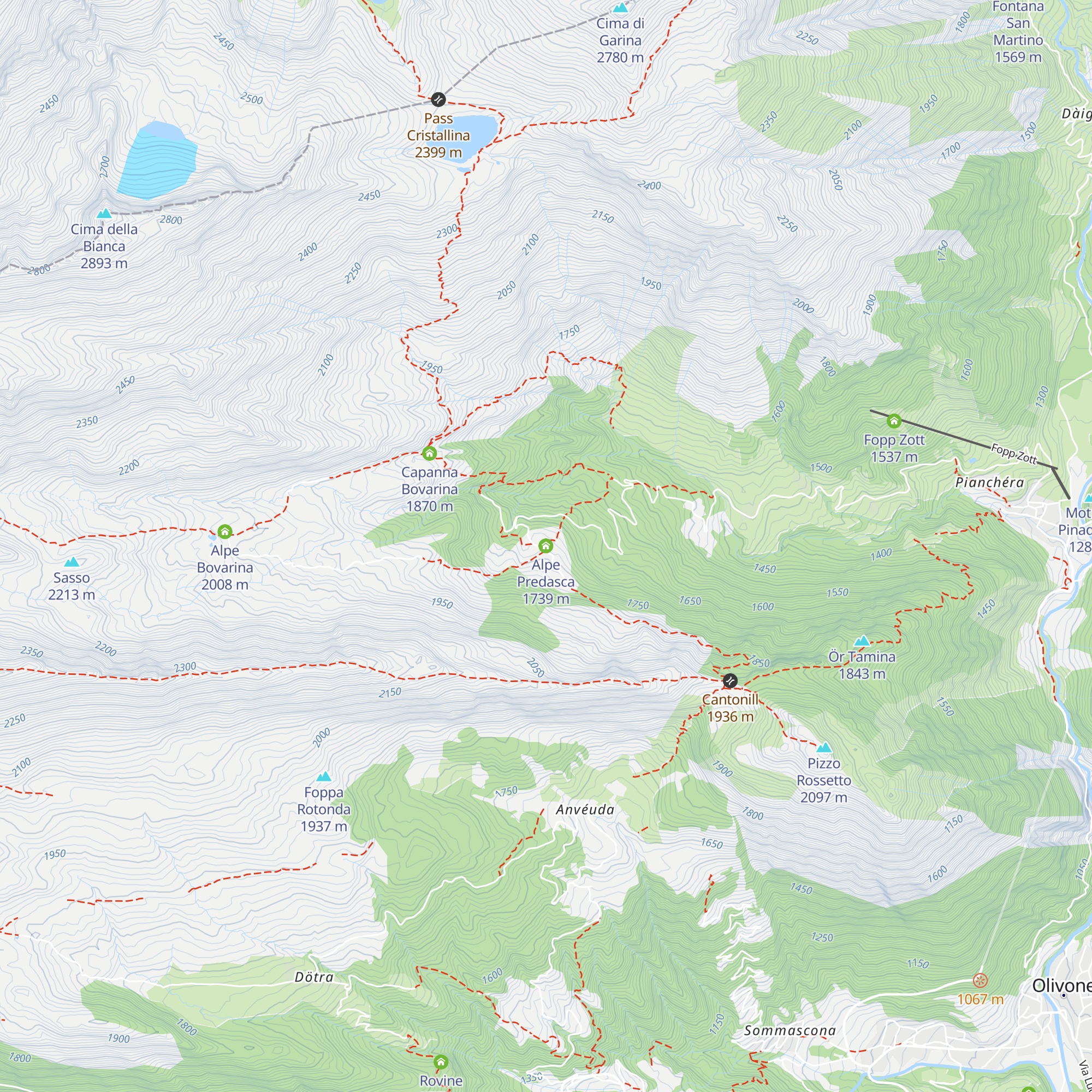 Alpe Predasca map