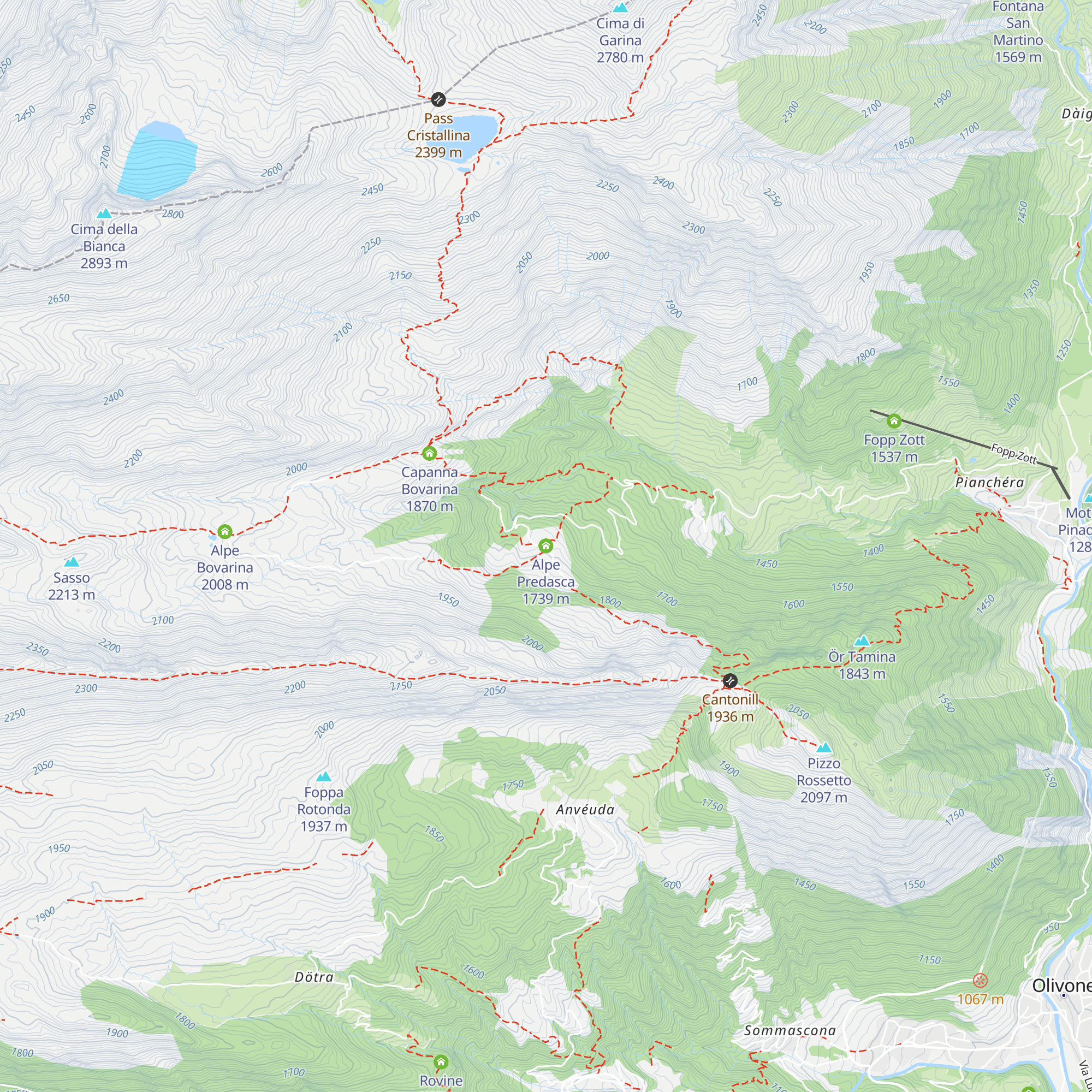 Alpe Predasca map
