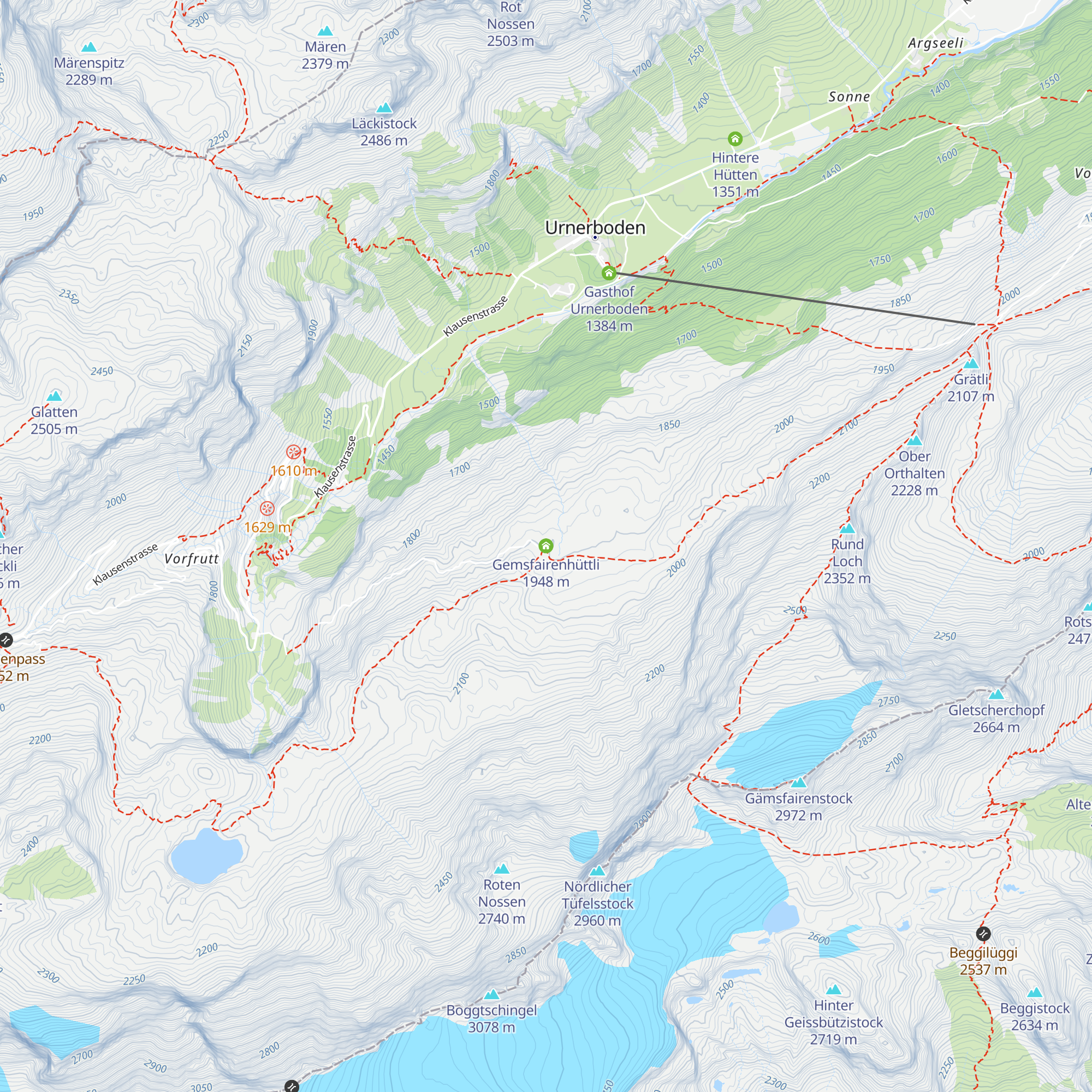 Gemsfairenhüttli map
