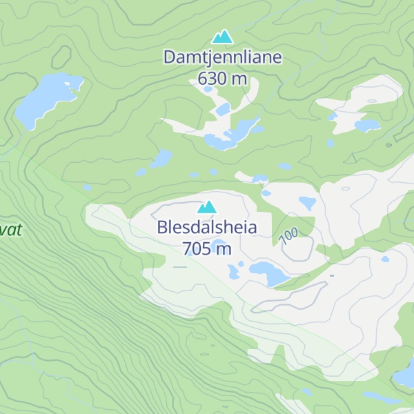 Map of Blesdalsheia