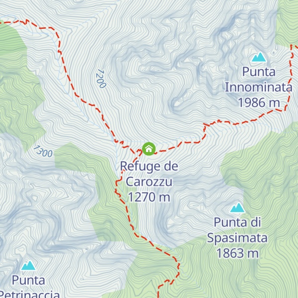 Map of Refuge de Carozzu