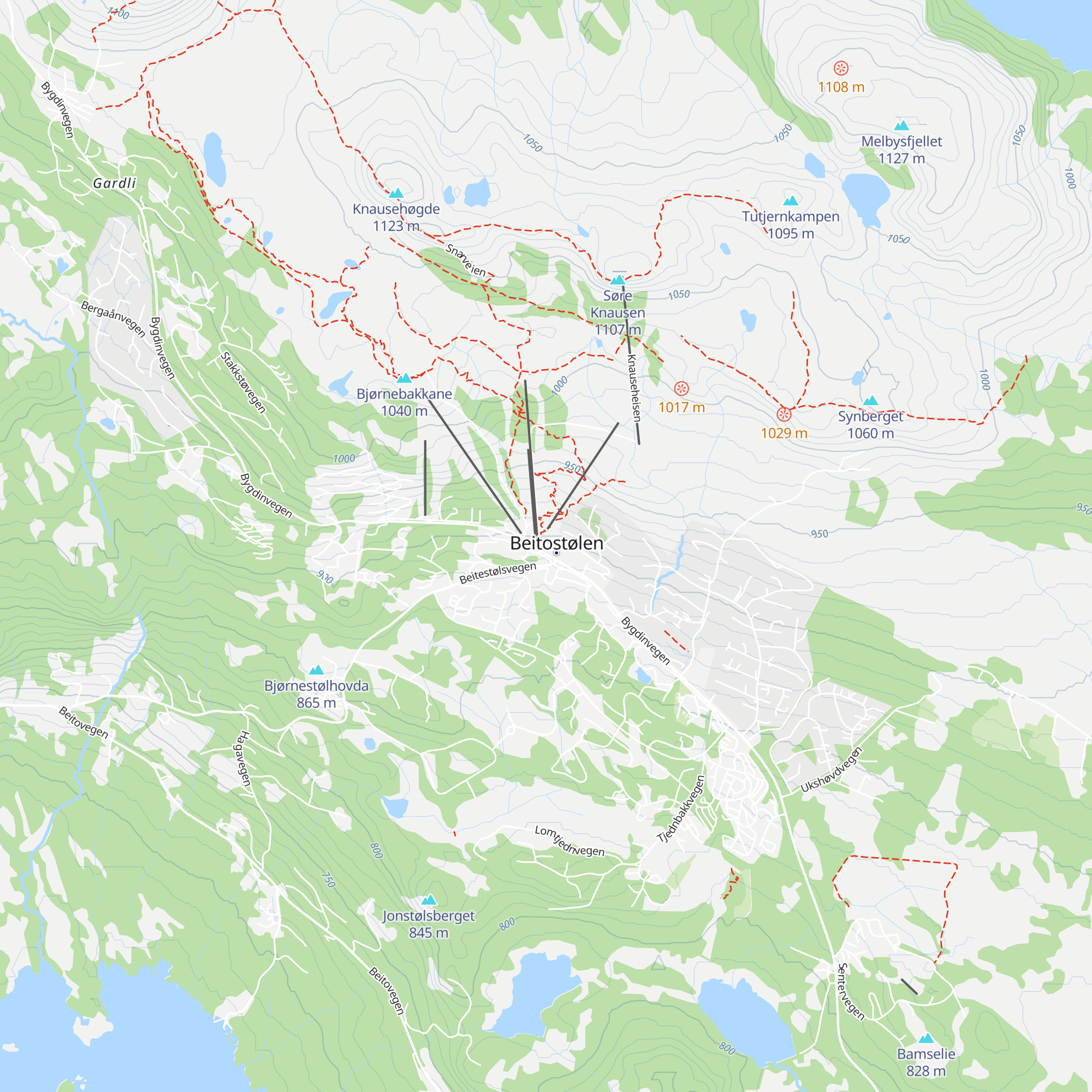 Beitostølen turistkontor map
