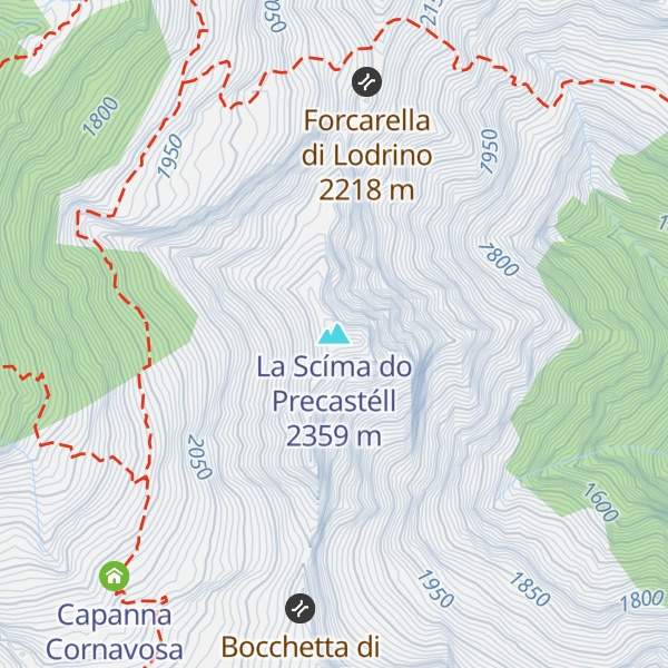 Map of La Scíma do Precastéll