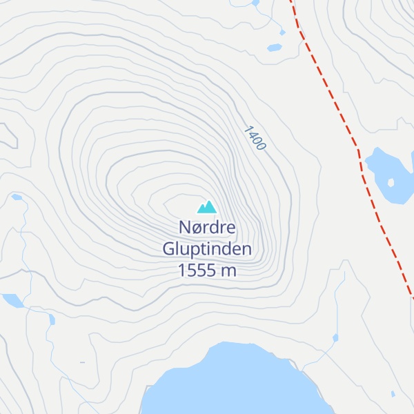 Map of Nørdre Gluptinden