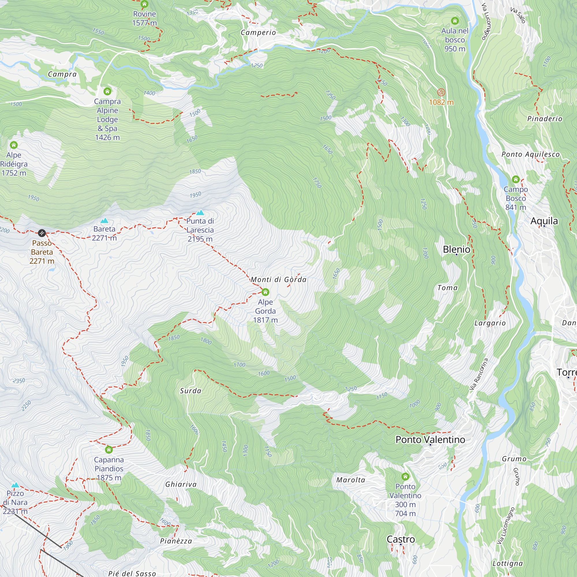 Capanna Gorda map