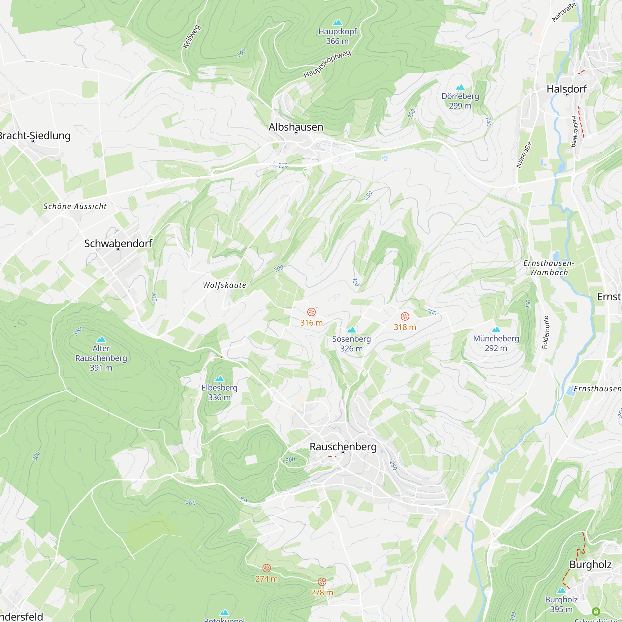 Schutzhütte auf dem Gedinner map