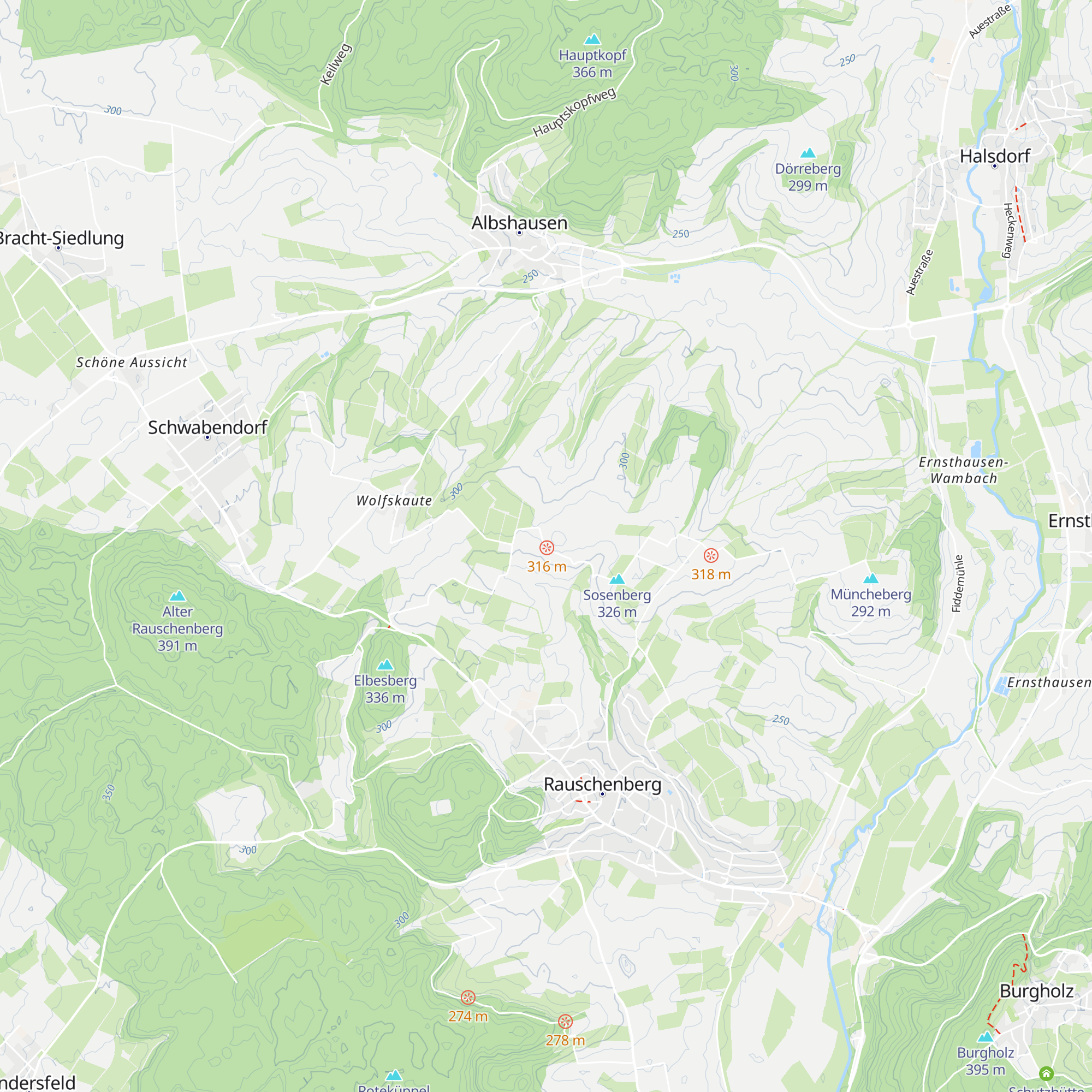 Schutzhütte auf dem Gedinner map
