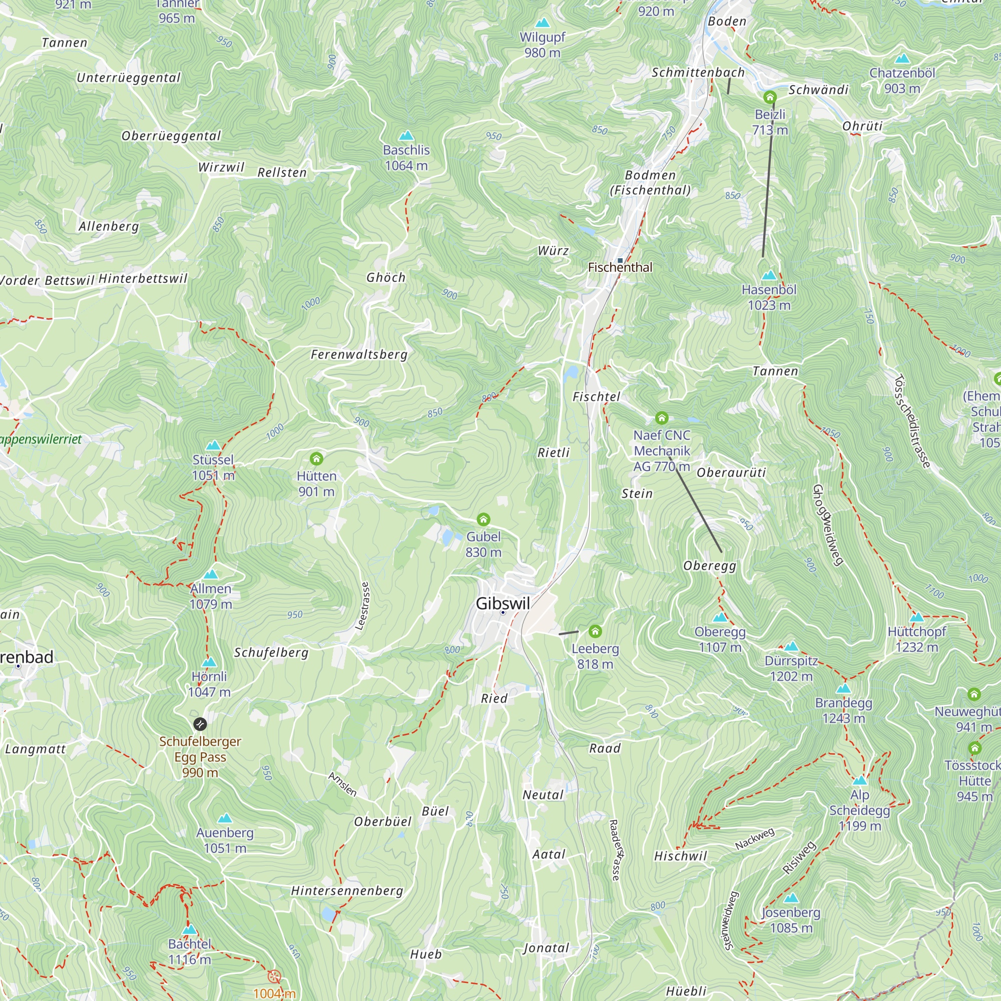 Hinter Gubel map