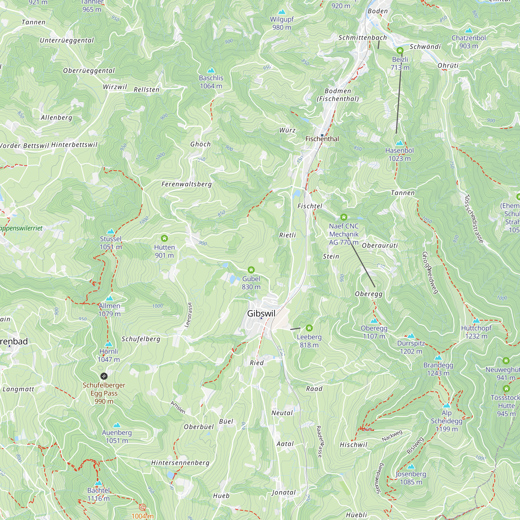 Hinter Gubel map
