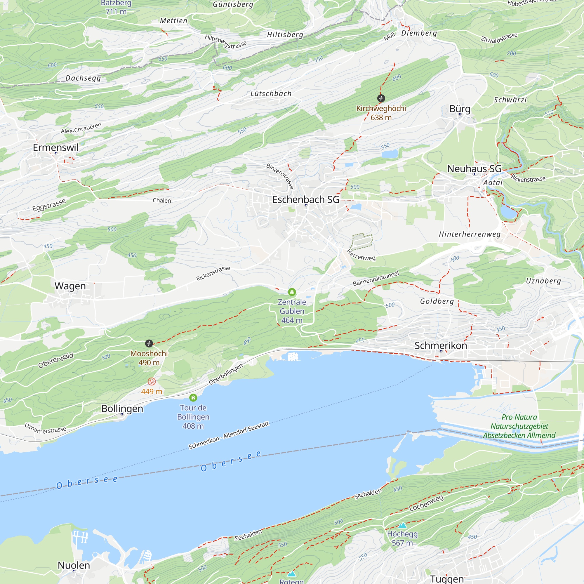 Zentrale Gublen map