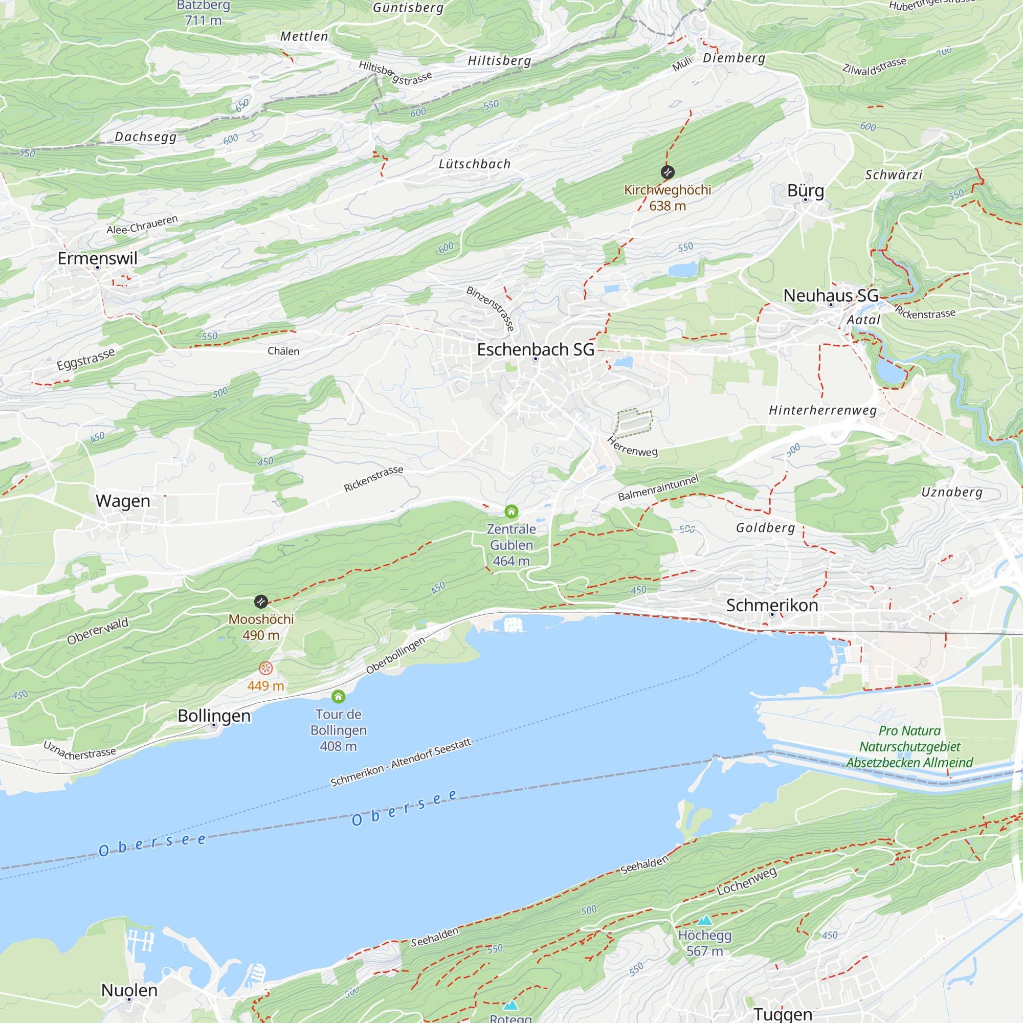 Zentrale Gublen map