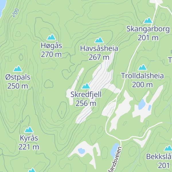 Map of Skredfjell