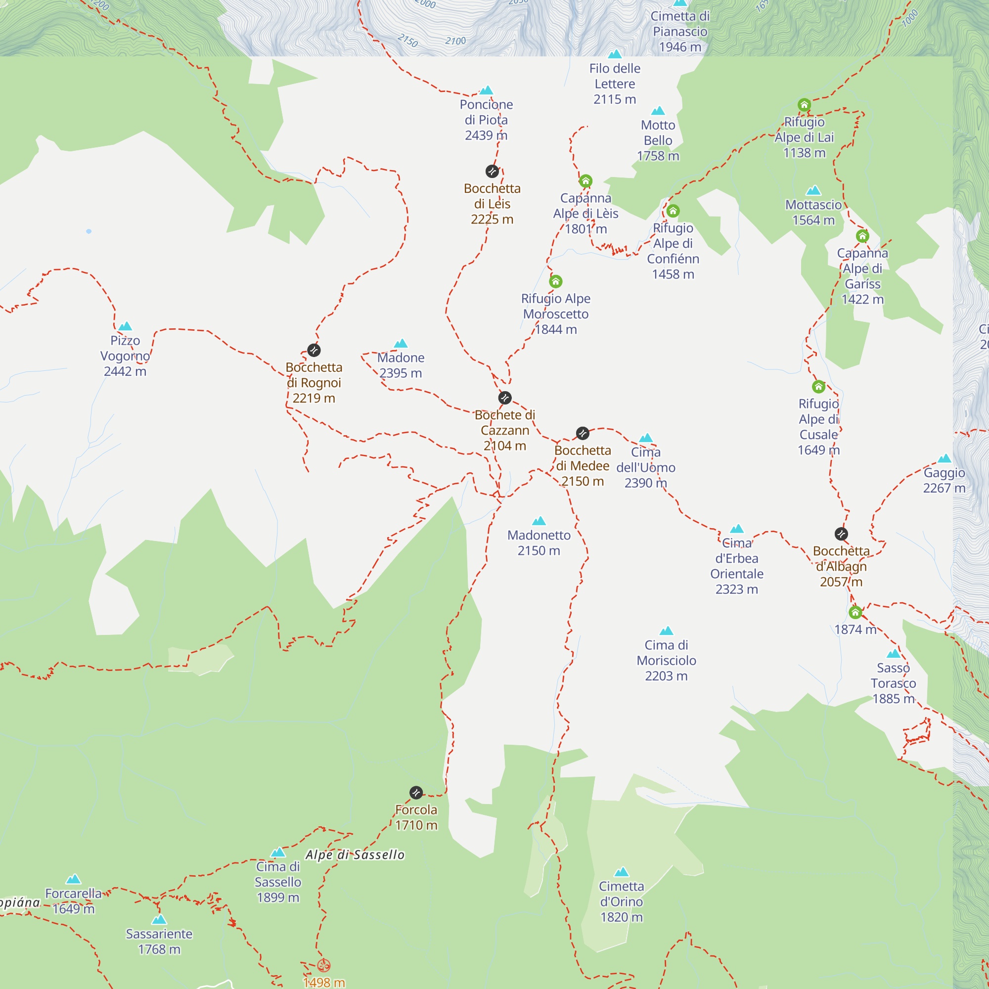 Capanna Borgna map