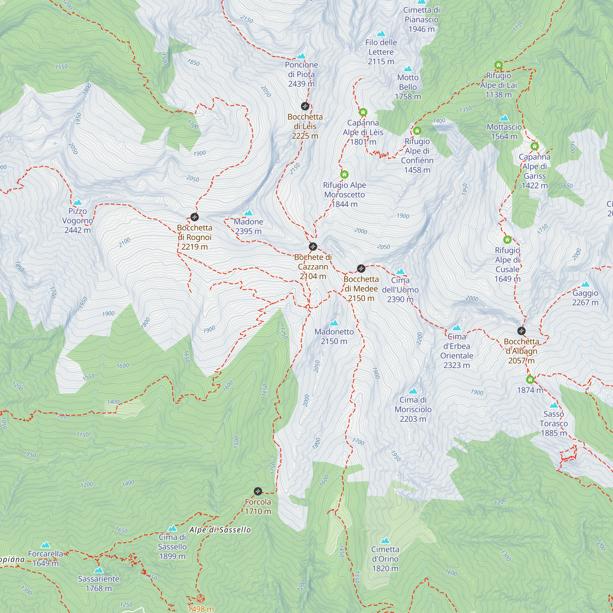 Capanna Borgna map
