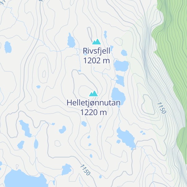 Map of Helletjønnutan