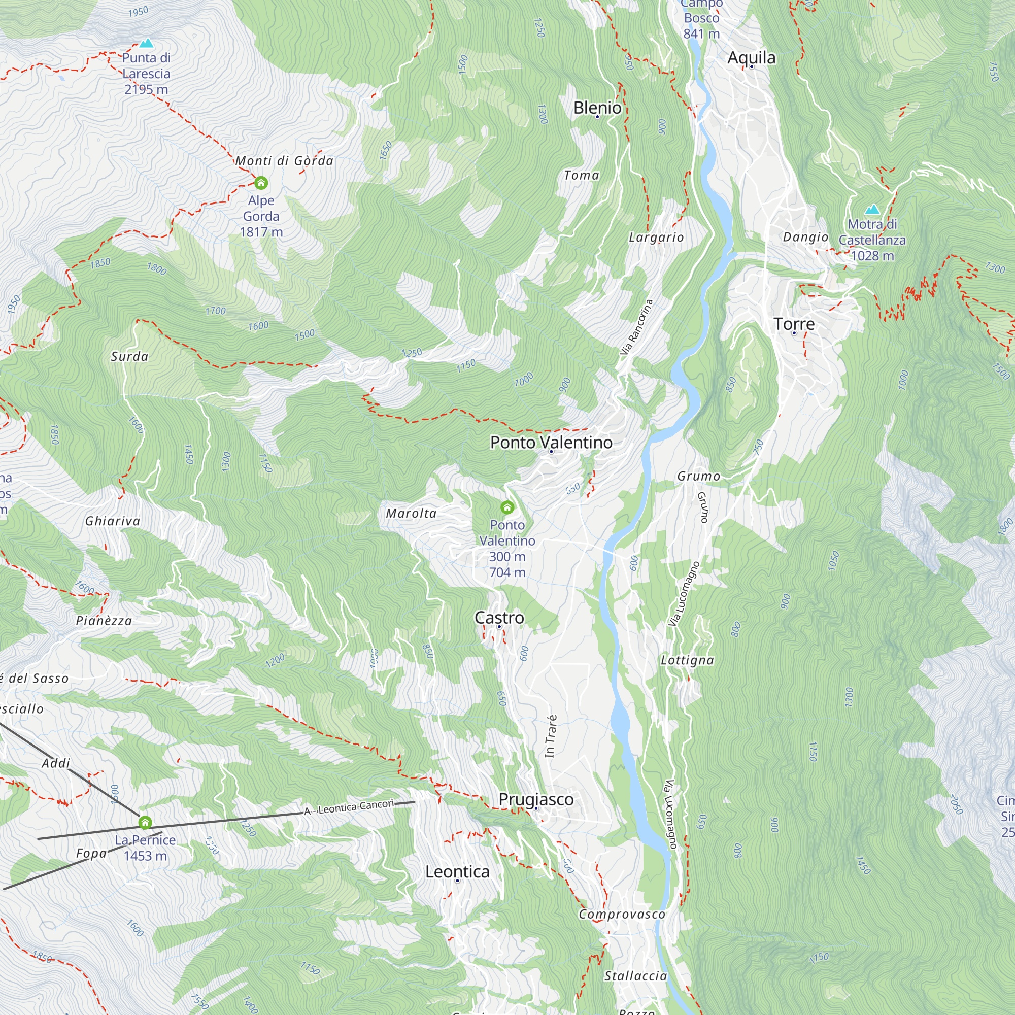Ponto Valentino 300 m map