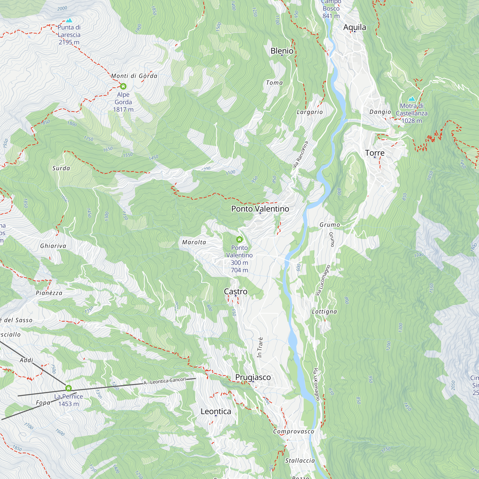 Ponto Valentino 300 m map