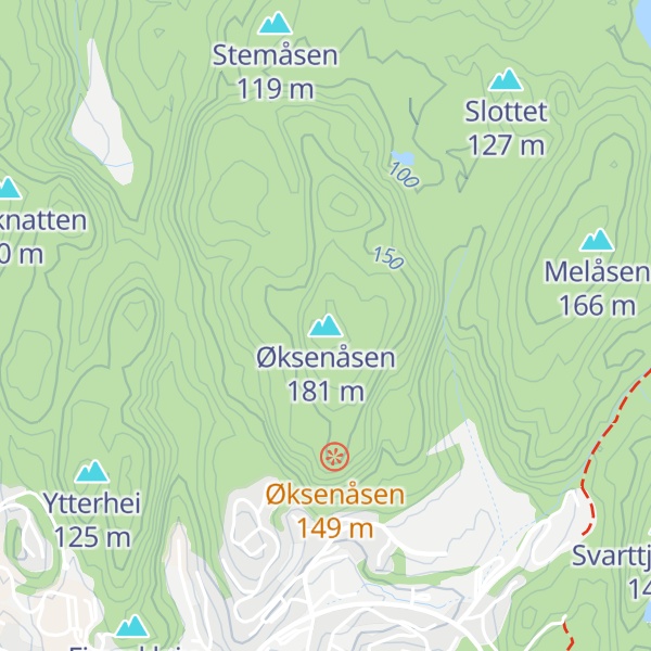Map of Øksenåsen