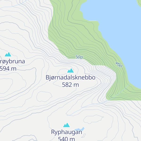 Map of Bjørnadalsknebbo