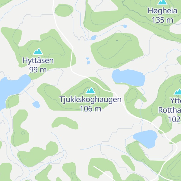 Map of Tjukkskoghaugen