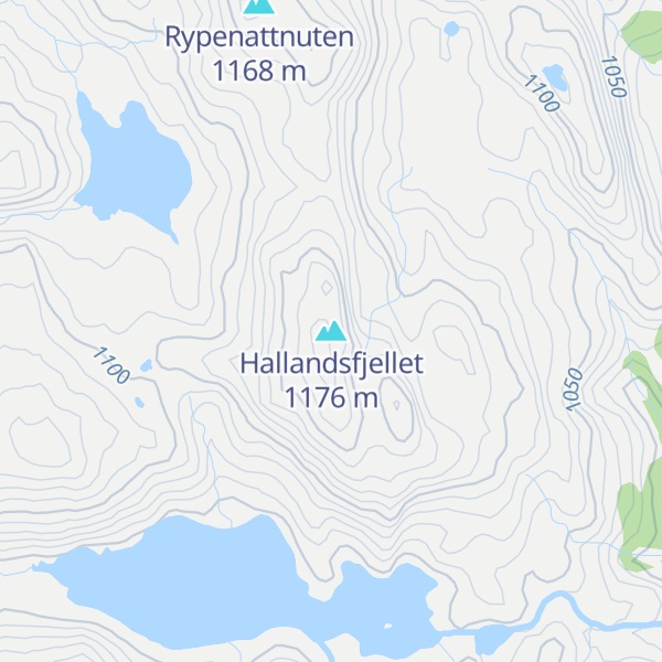 Map of Hallandsfjellet