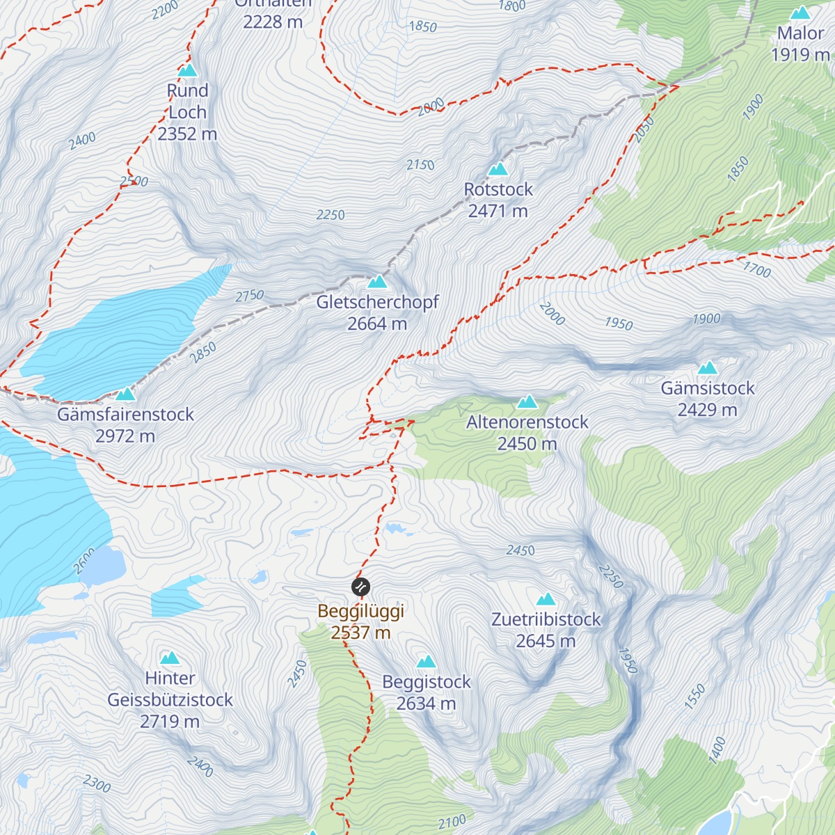 Claridenhütte map