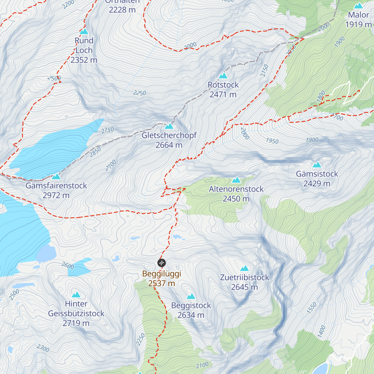 Claridenhütte map