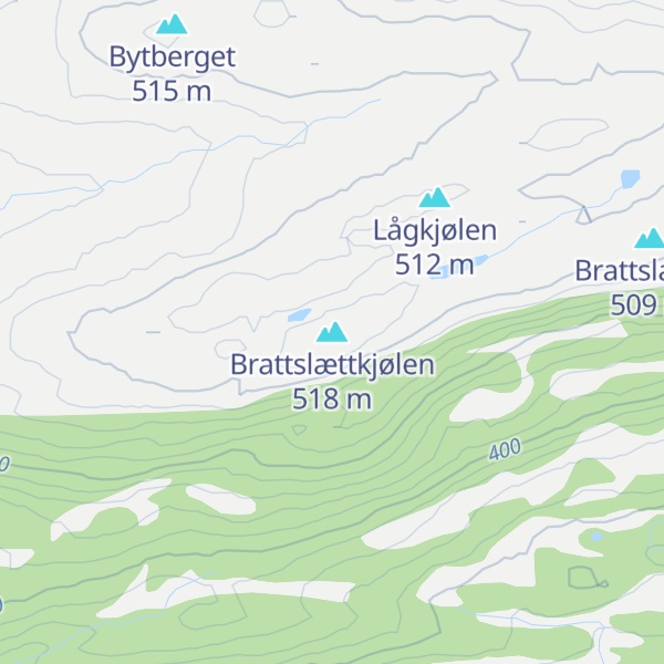 Map of Brattslættkjølen