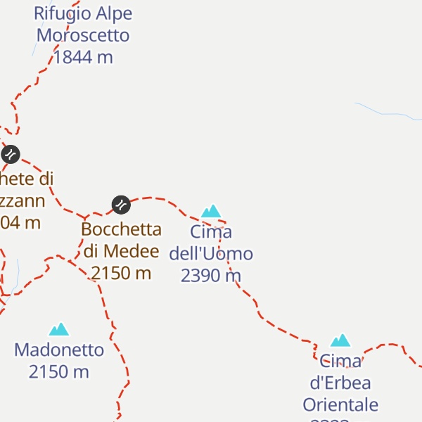 Map of Cima dell'Uomo