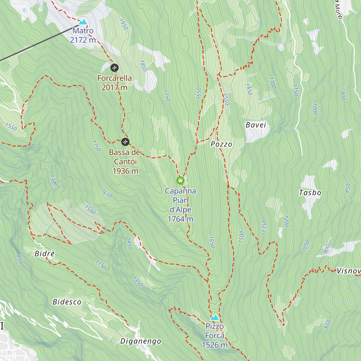 Capanna Pian d'Alpe map