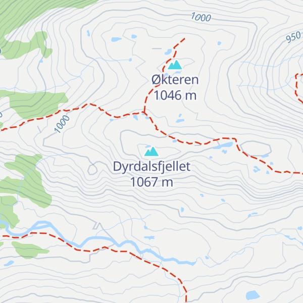 Map of Dyrdalsfjellet