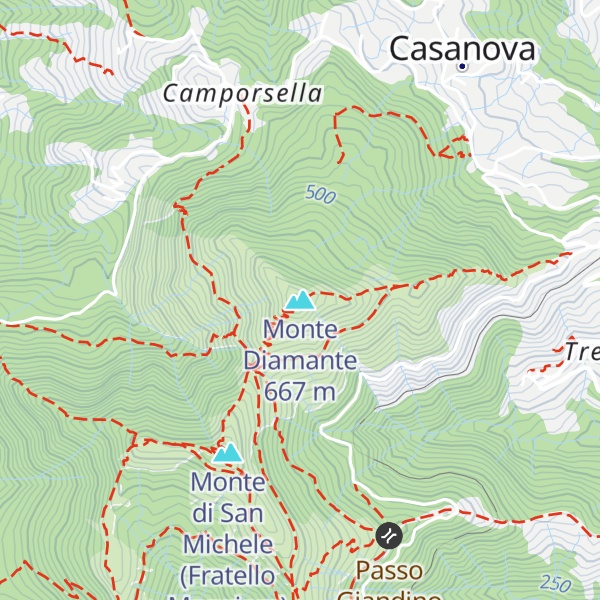 Map of Monte Diamante