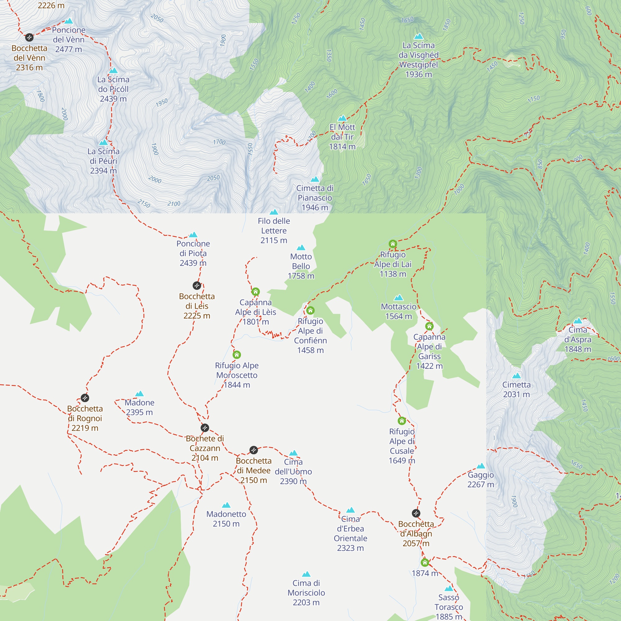 Rifugio Alpe di Confiénn map