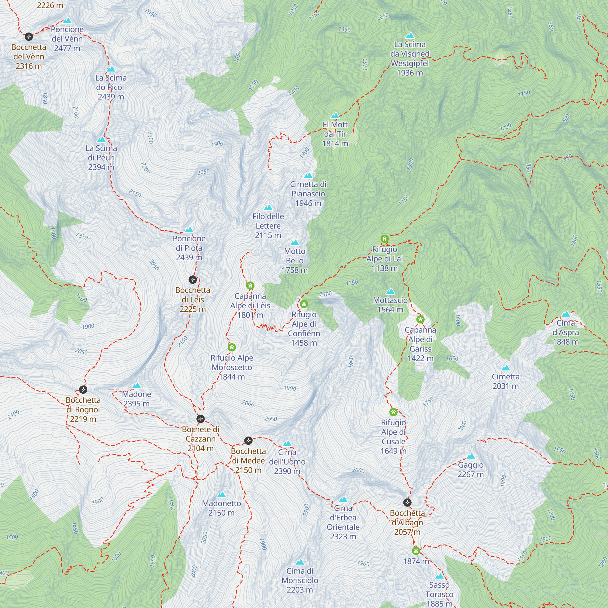 Rifugio Alpe di Confiénn map