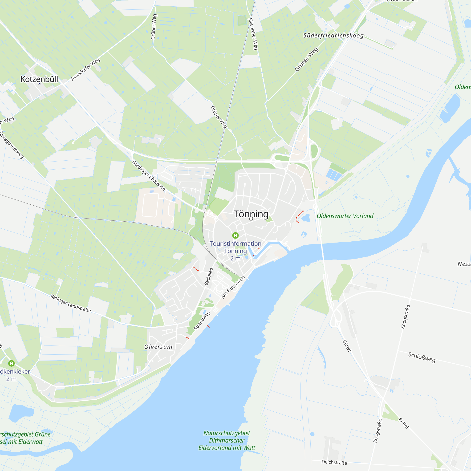 Touristinformation Tönning map