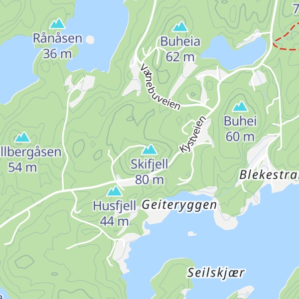 Map of Skifjell