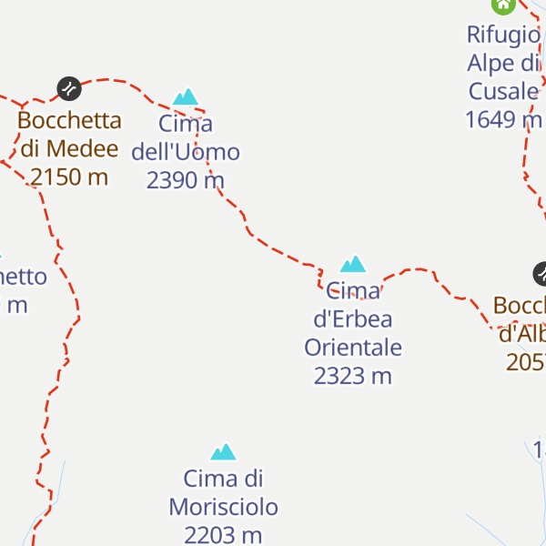 Map of Cima d'Erbea Occidentale