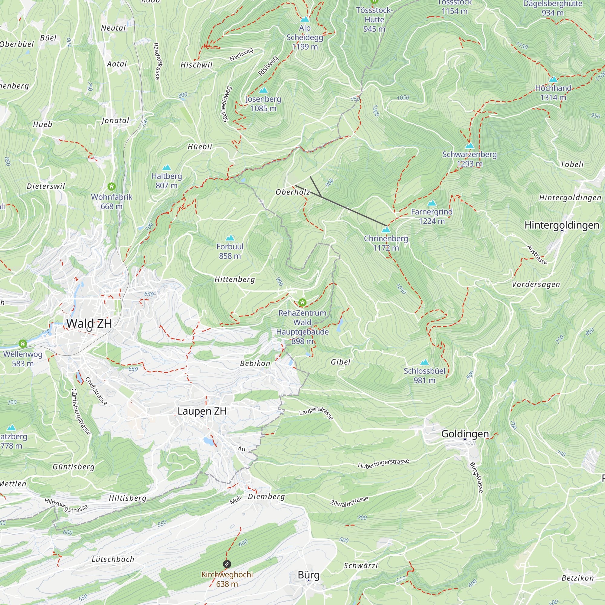RehaZentrum Wald Hauptgebäude map