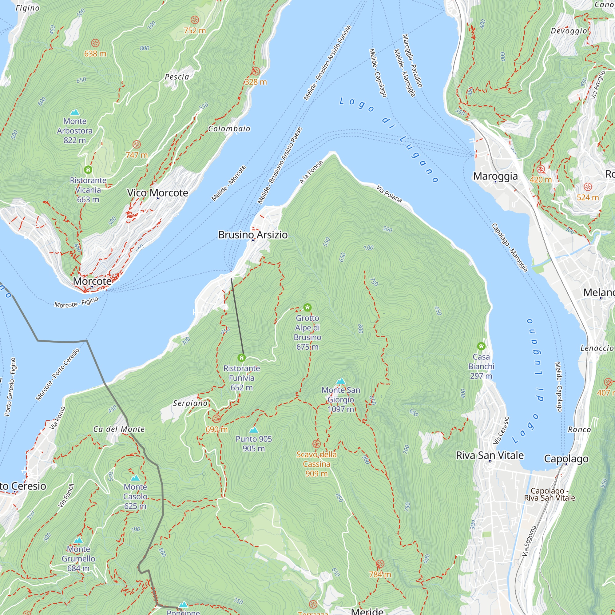 Grotto Alpe di Brusino map