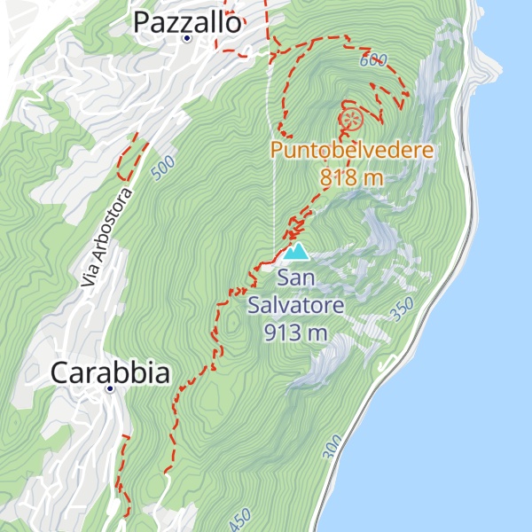 Map of Vetta San Salvatore